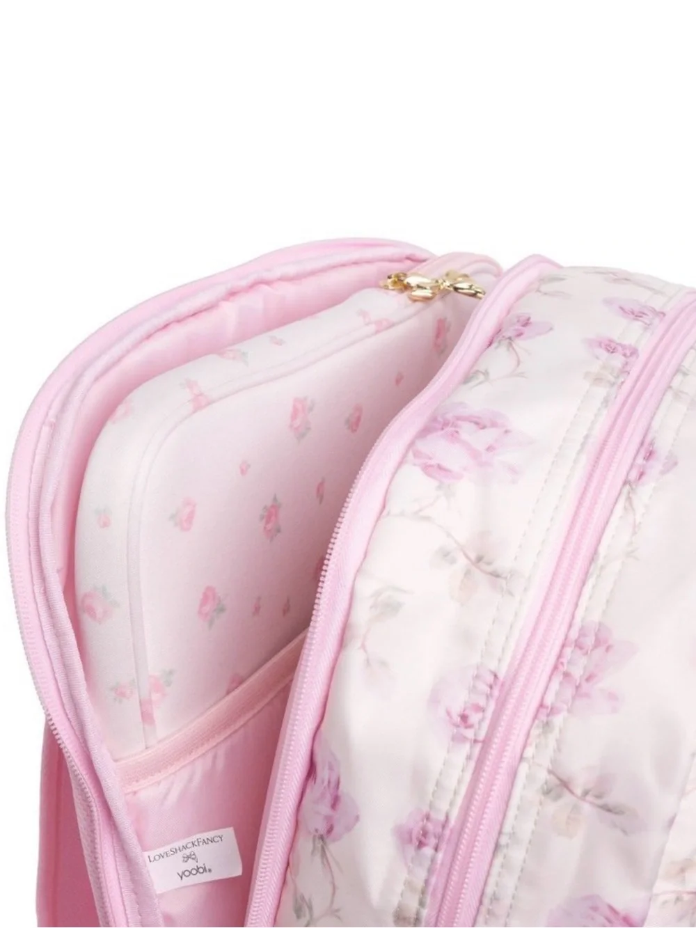 LoveShackFancy x Target Pink Floral Ribbon Rosa Quilted Backpack Sterling Rosa
